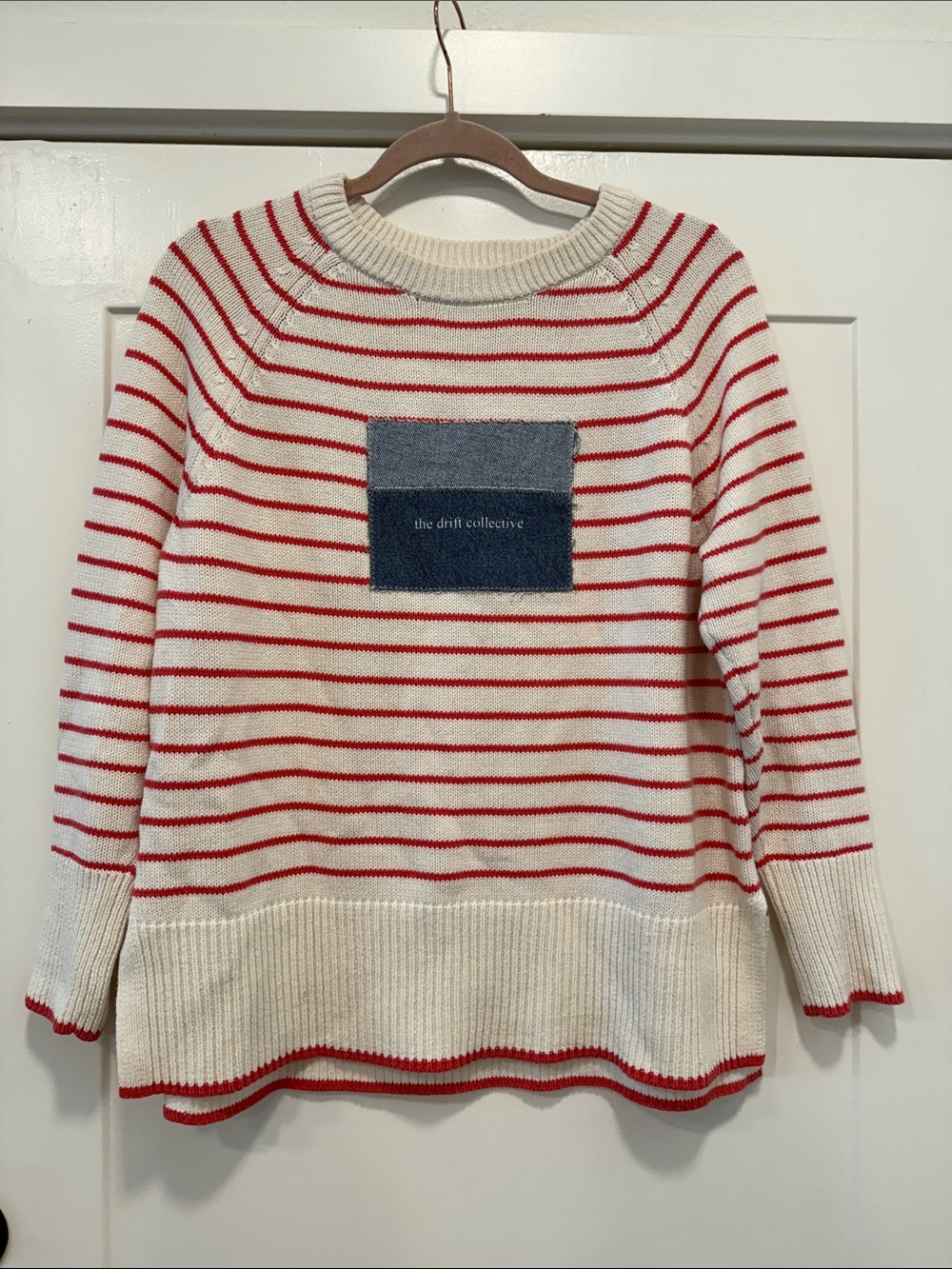 The Drift Collective knit pull over sweater Striped Crewneck Sweater large